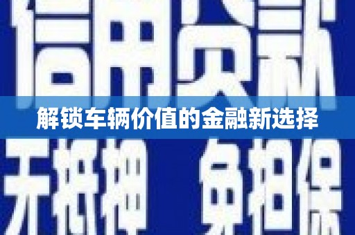 云霄解锁车辆价值的金融新选择