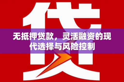 海兴无抵押贷款，灵活融资的现代选择与风险控制